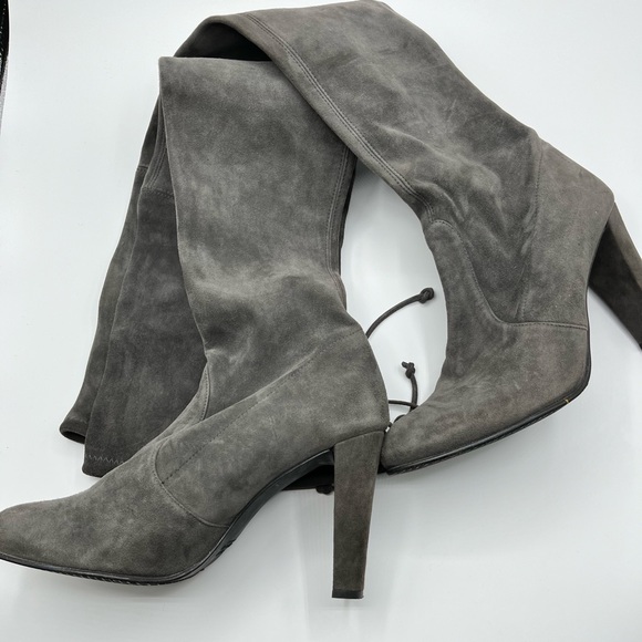 Stuart Weitzman Thigh High Gray Suede Boot - Picture 2 of 6